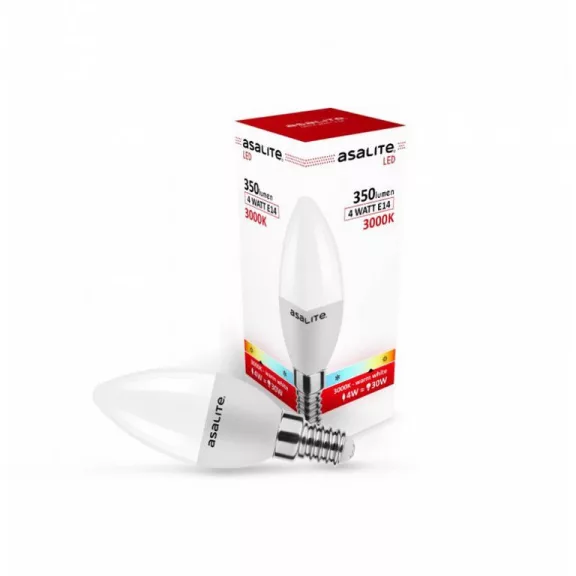 Asalite LED Izzó C37 gyertya E14 4W 3000K (350 lumen) Asalite LED Izzó C37 gyertya E14 4W 3000K (350 lumen)