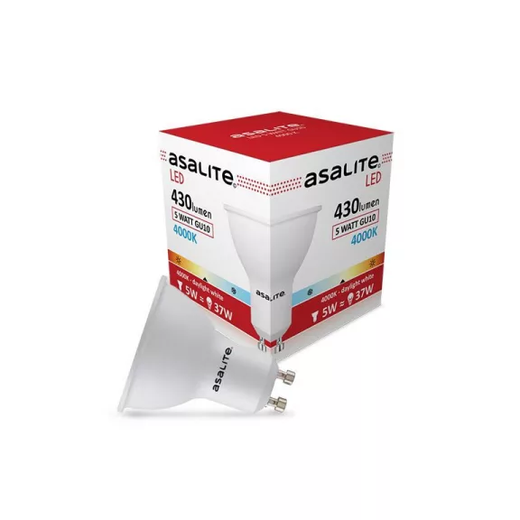 Asalite LED Izzó GU10 spot 5W 4000K (430 lumen) Asalite LED Izzó GU10 spot 5W 4000K (430 lumen)