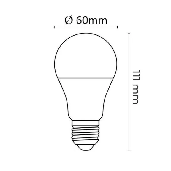 Asalite LED Izzó A60 gömb E27 12W 4000K (1200 lumen)