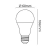 Asalite LED Izzó A60 gömb E27 7W 4000K (630 lumen)