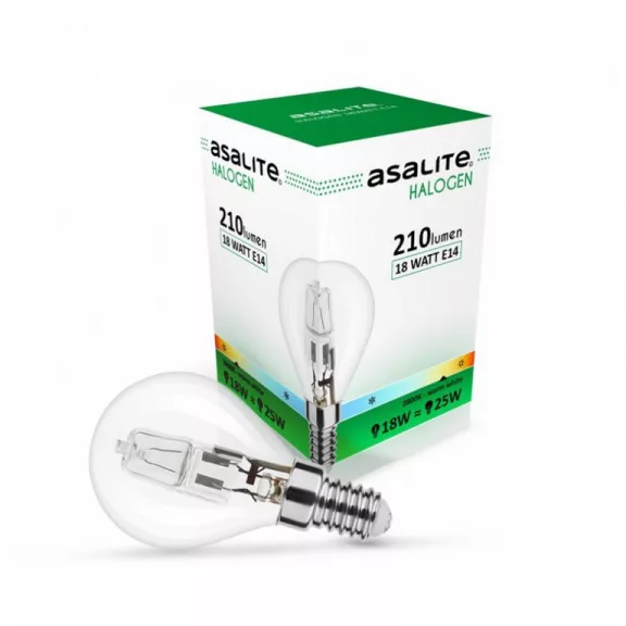 Asalite Halogén Izzó G45 mini gömb E14 18W 2800K (210 lumen) Asalite Halogén Izzó G45 mini gömb E14 18W 2800K (210 lumen)