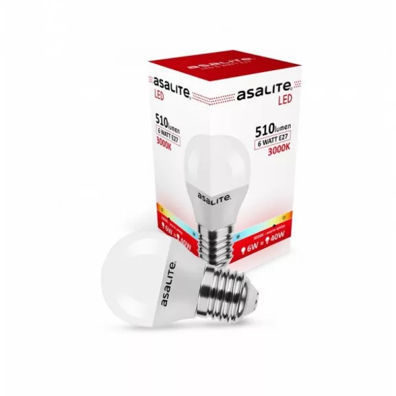 Asalite LED Izzó G45 mini gömb E27 6W 3000K (510 lumen) Asalite LED Izzó G45 mini gömb E27 6W 3000K (510 lumen)