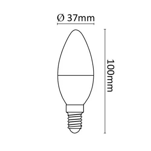 Asalite LED Izzó C37 gyertya E14 4W 4000K (350 lumen)