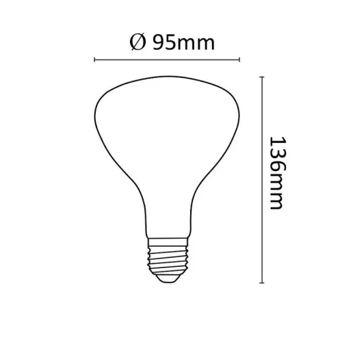 Asalite Infra Izzó G95 E27 100W Piros