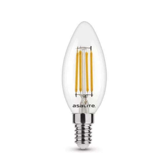 Asalite LED Izzó C35 filament gyertya E14 4W 2700K (470 lumen) Asalite LED Izzó C35 filament gyertya E14 4W 2700K (470 lumen)