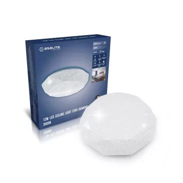   Asalite LED Mennyezeti Lámpa NORAH 12W 3000K (1050 lumen) Gyémánt/Csillagos