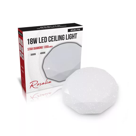 Asalite LED Mennyezeti Lámpa ROSALIA 18W 3000K (1350 lumen) Gyémánt/Csillagos Asalite LED Mennyezeti Lámpa ROSALIA 18W 3000K (1350 lumen) Gyémánt/Csillagos