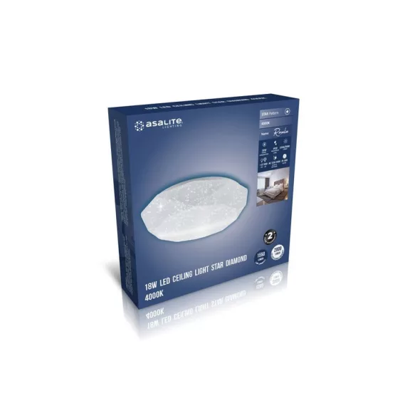 Asalite LED Mennyezeti Lámpa ROSALIA 18W 4000K (1550 lumen) Gyémánt/Csillagos