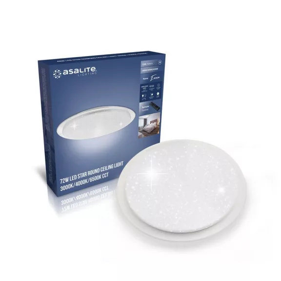 Asalite LED Mennyezeti Lámpa EMMA 72W 3000K/4000K/6500K (6120 lumen) Kerek/Csillagos + Távirányító CCT