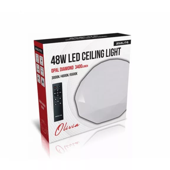 Asalite LED Mennyezeti Lámpa OLIVIA 48W 3000K/4000K/6500K (3400 lumen) Gyémánt + Távirányító CCT