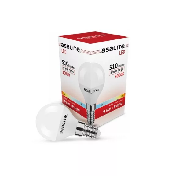 Asalite LED Izzó G45 mini gömb E14 6W 3000K (510 lumen) Asalite LED Izzó G45 mini gömb E14 6W 3000K (510 lumen)