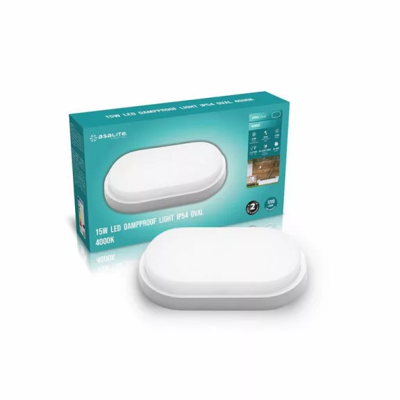 Asalite LED Cseppálló Lámpa IP54 15W 4000K (1200 lumen) Ovális