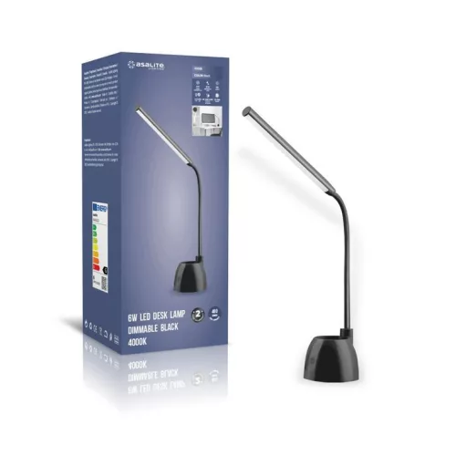 Asalite LED Asztali Lámpa Dimmerelhető 6W (480 lumen) Fekete