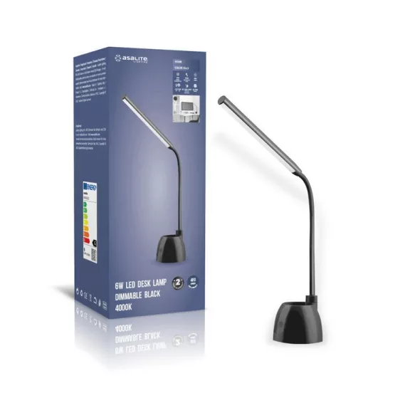 Asalite LED Asztali Lámpa Dimmerelhető 6W (480 lumen) Fekete