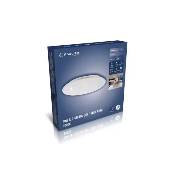 Asalite LED Mennyezeti Lámpa LAURA 48W 3000K (4320 lumen) Kerek/Csillagos Asalite LED Mennyezeti Lámpa LAURA 48W 3000K (4320 lumen) Kerek/Csillagos