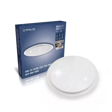   Asalite LED Mennyezeti Lámpa LILY 48W 3000K(4320 lumen) Kerek/Csillagos Gyűrűvel