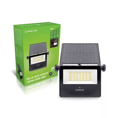 Asalite LED Napelemes Szolár Kerti Lámpa Slim 10W 4000K (1300 lumen) + Szenzor