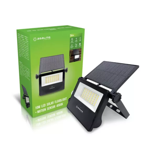 Asalite LED Napelemes Szolár Kerti Lámpa Slim 10W 4000K (1300 lumen) + Szenzor