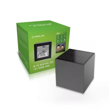   Asalite LED Napelemes Szolár Kerti Lámpa IP44 3W 4000K (200 lumen)  + Mikrohullámú Szenzor