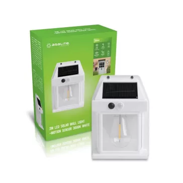   Asalite LED Napelemes Szolár Kerti Lámpa IP44 3W 3000K (100 lumen) Fehér + PIR Szenzor