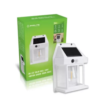   Asalite LED Napelemes Szolár Kerti Lámpa IP44 3W 3000K (100 lumen) Fehér + PIR Szenzor