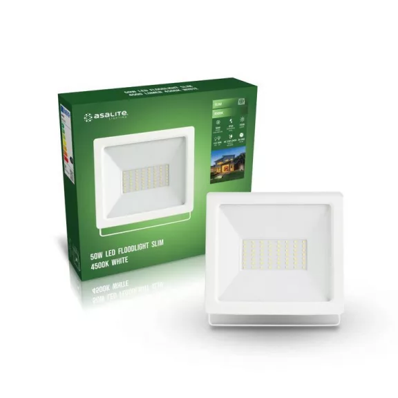 Asalite LED Fehér Reflektor Slim 50W 4500K (4500 lumen)