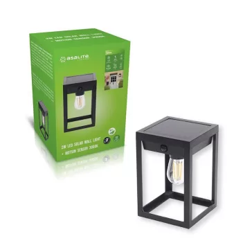   Asalite LED Napelemes Szolár Kerti Lámpa IP44 2W 3000K (200 lumen) + Szenzor