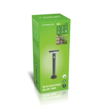   Asalite LED Napelemes Szolár Kerti Lámpa IP65 5W 3000K (400 lumen) + Szenzor