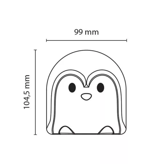 Asalite LED Éjjeli Lámpa Pingvin 1W Asalite LED Éjjeli Lámpa Pingvin 1W