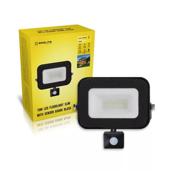 Asalite LED Reflektor Slim 10W 4500K (900 lumen) + Mozgásérzékelő Szenzor Asalite LED Reflektor Slim 10W 4500K (900 lumen) + Mozgásérzékelő Szenzor