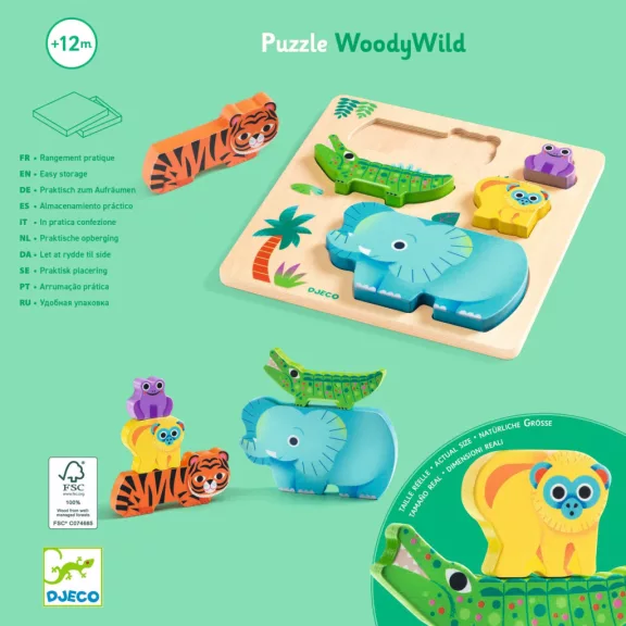 Formaillesztő, formaberakó - Vadállatos - WoodyWild Formaillesztő, formaberakó - Vadállatos - WoodyWild