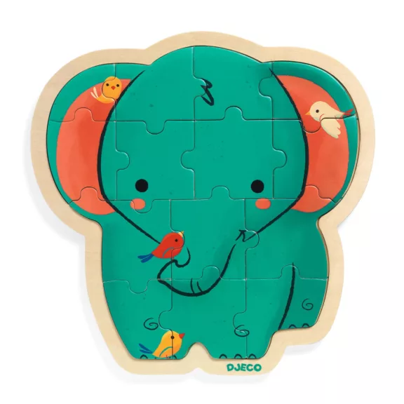 Fa puzzle - Elefánt, 14 db-os - Puzzlo Elephant Fa puzzle - Elefánt, 14 db-os - Puzzlo Elephant