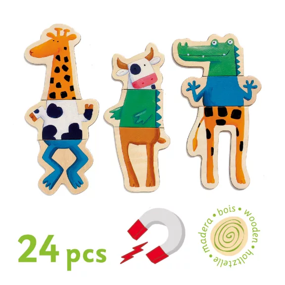 Mágneses képkirakó - Vicces állatok - Crazy animals