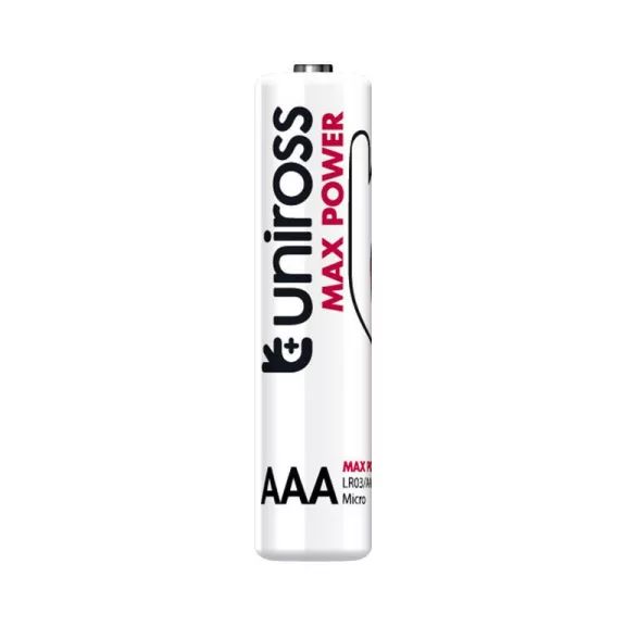 Uniross MAX POWER Alkáli Mikro Elem AAA (LR03) (1,5V) B4 Uniross MAX POWER Alkáli Mikro Elem AAA (LR03) (1,5V) B4