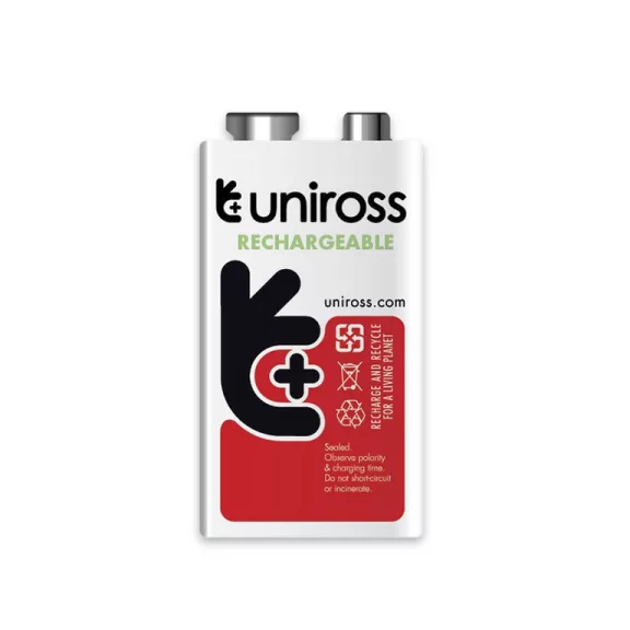 Uniross 9V Akkumulátor Ni-MH HYBRIO 200 mAh 9V Uniross Uniross 9V Akkumulátor Ni-MH HYBRIO 200 mAh 9V Uniross
